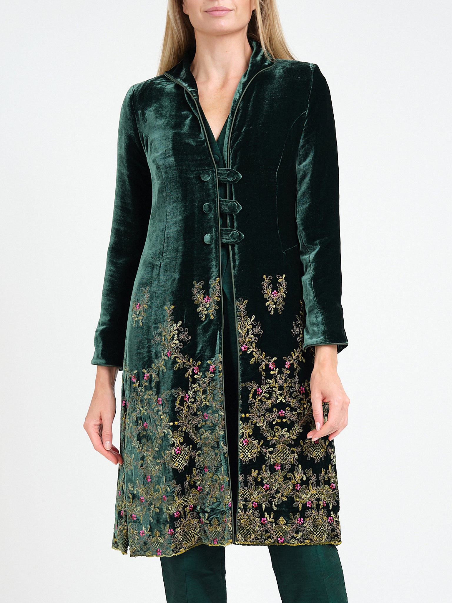 Westminster Coat Dark Green Hengrave Silk Velvet