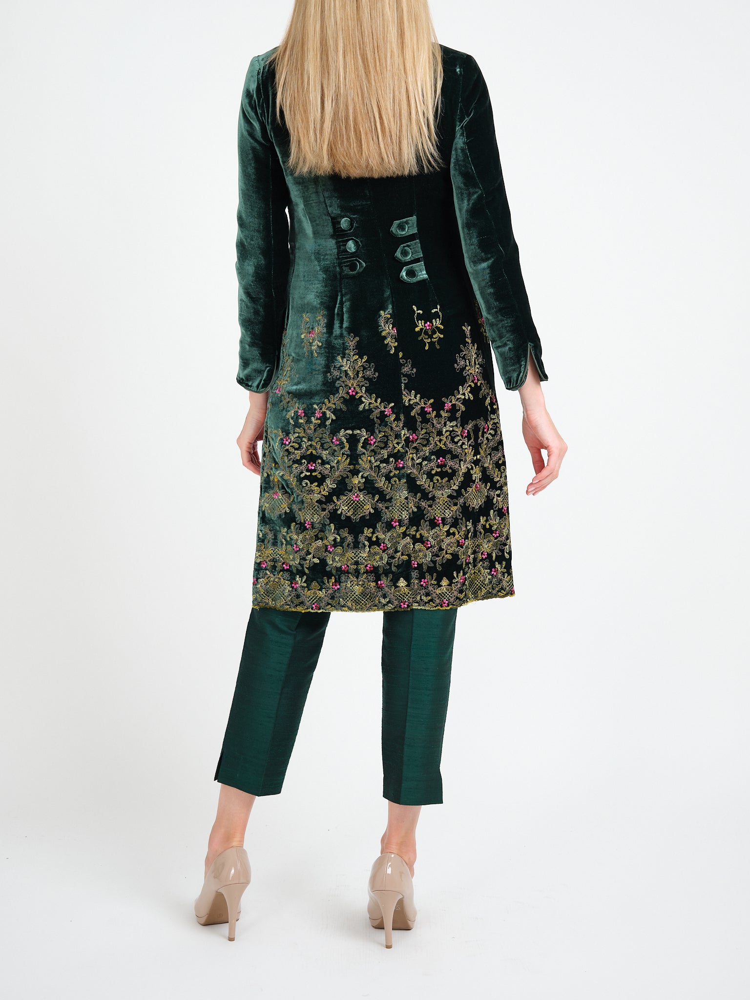 Westminster Coat Dark Green Hengrave Silk Velvet