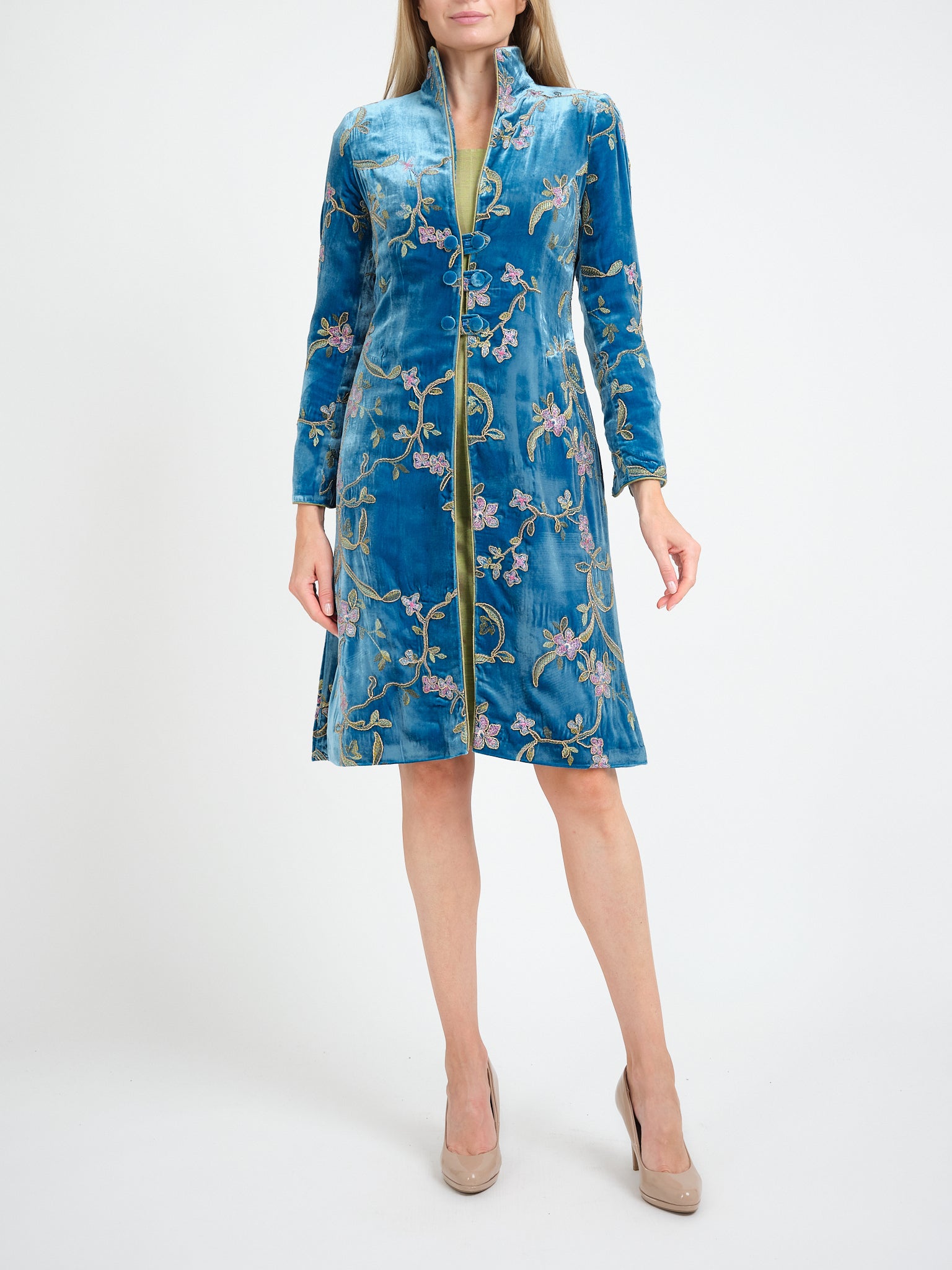 Westminster Coat Turk Blue Bower Silk Velvet