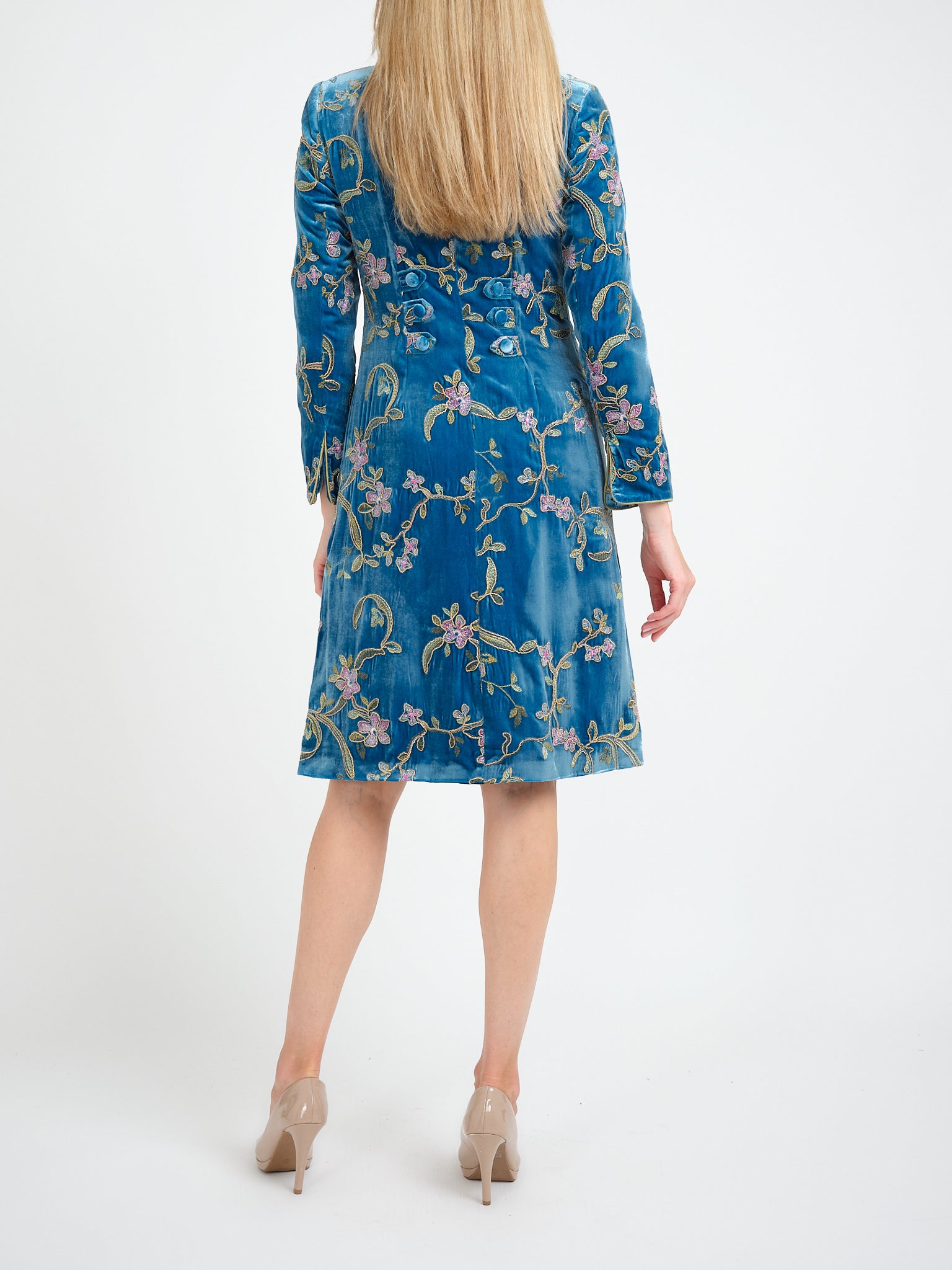 Westminster Coat Turk Blue Bower Silk Velvet