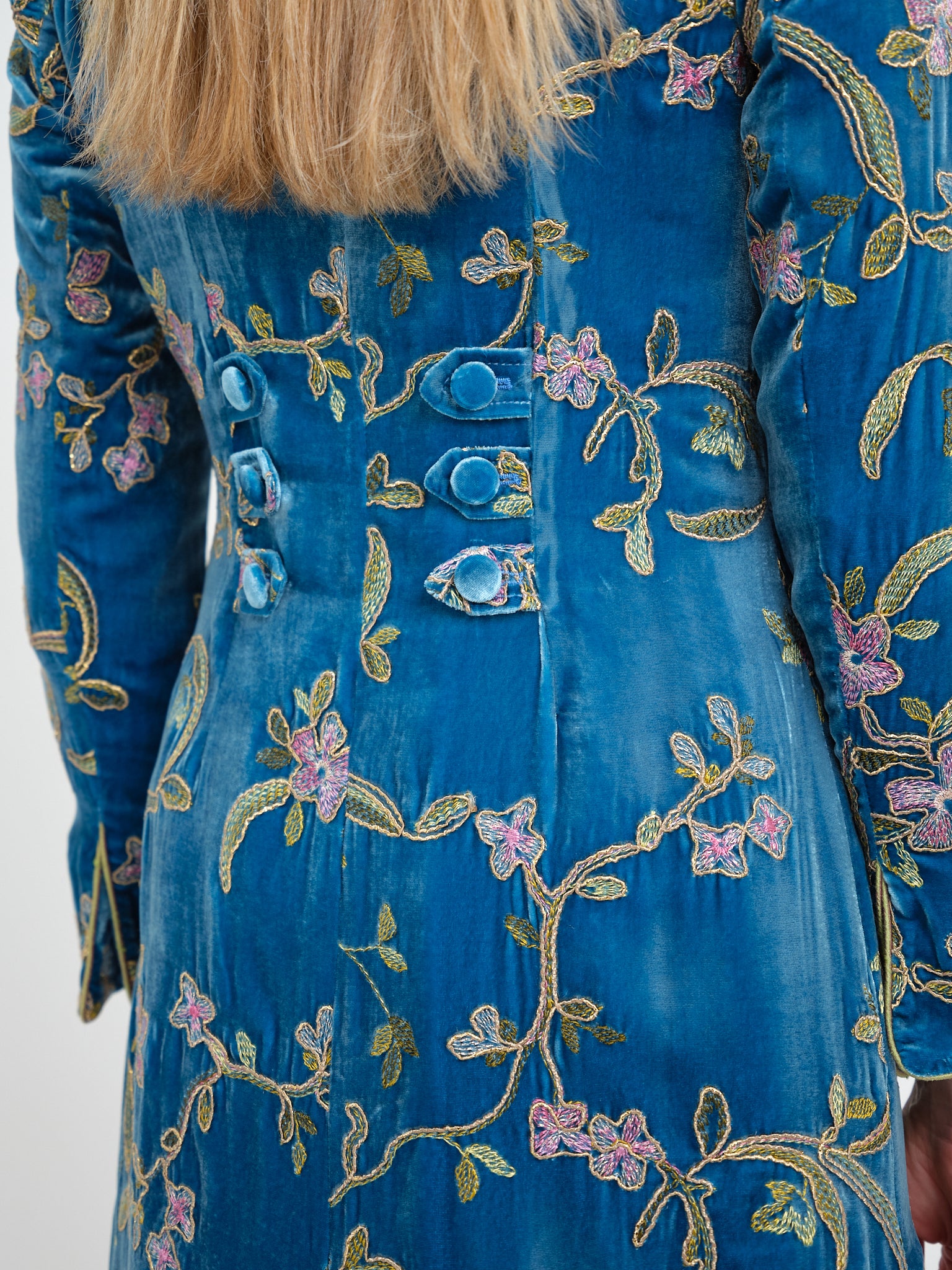 Westminster Coat Turk Blue Bower Silk Velvet
