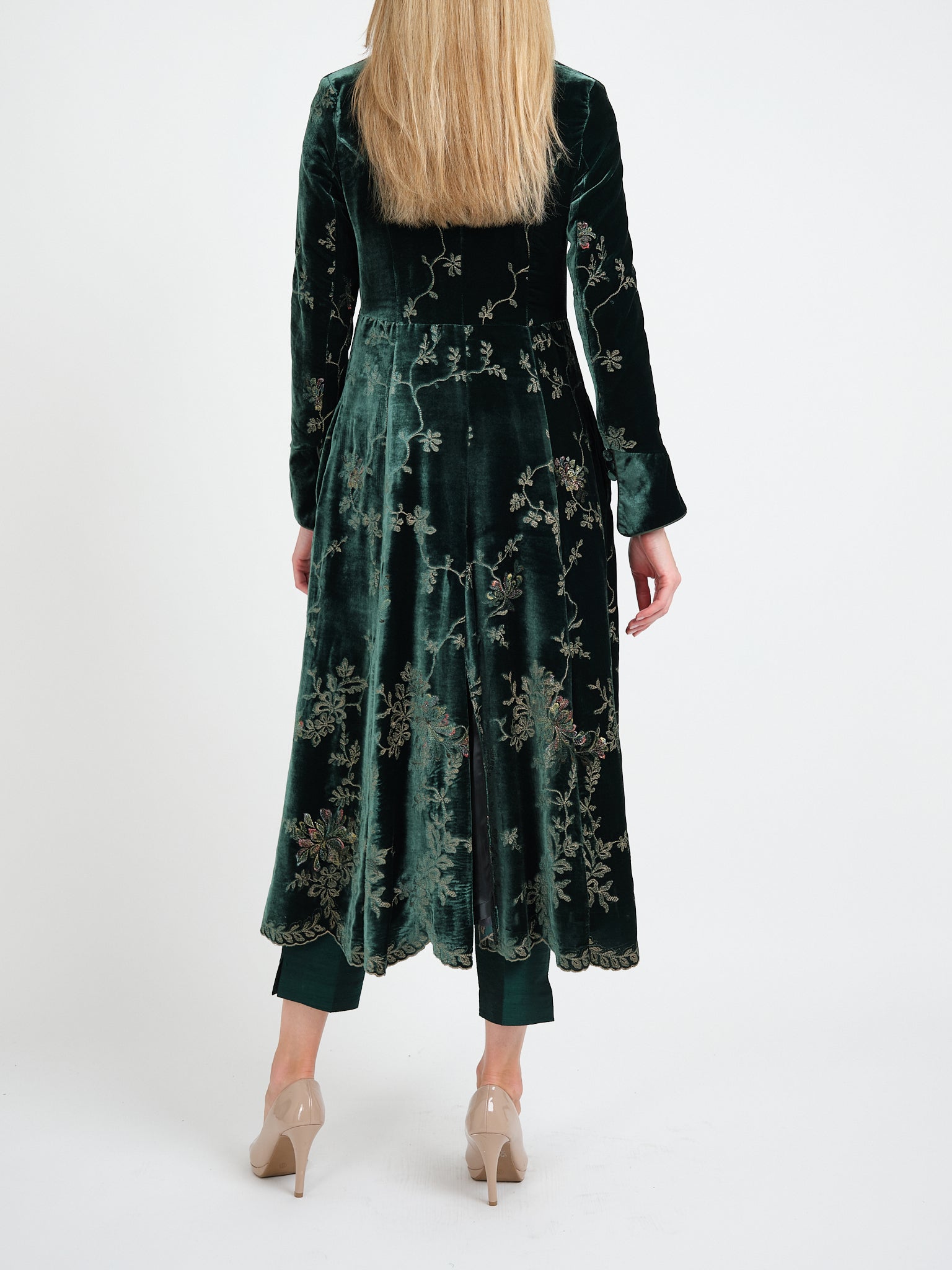 Whitehall Coat Dark Green Latimer Silk Velvet