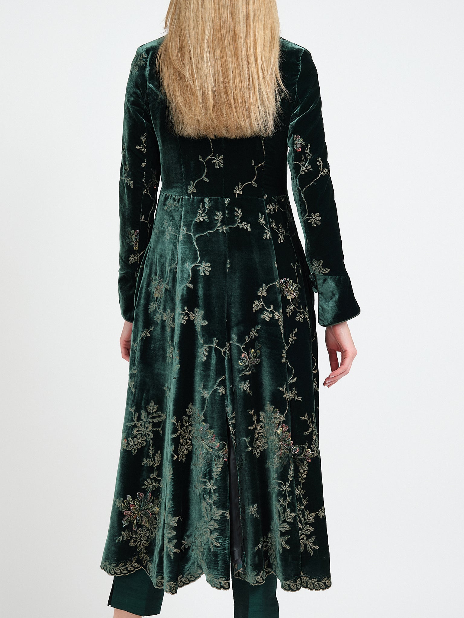 Whitehall Coat Dark Green Latimer Silk Velvet