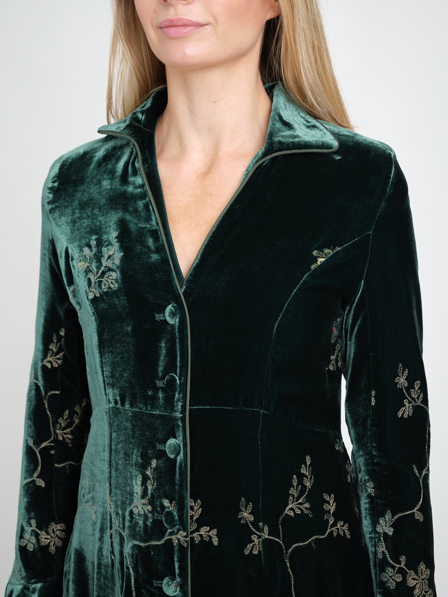 Whitehall Coat Dark Green Latimer Silk Velvet