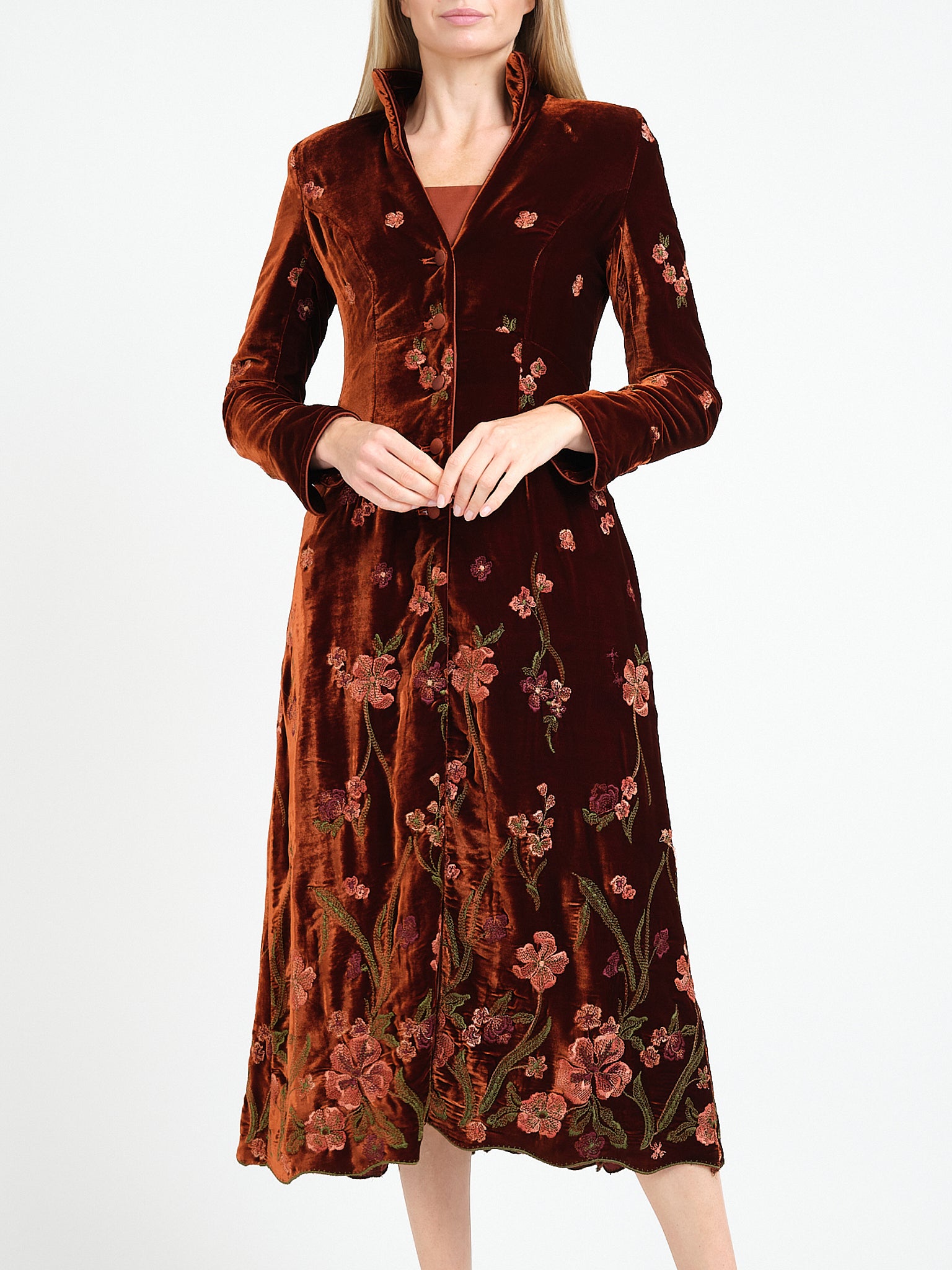 Whitehall Coat Fox Brown Caswell Silk Velvet