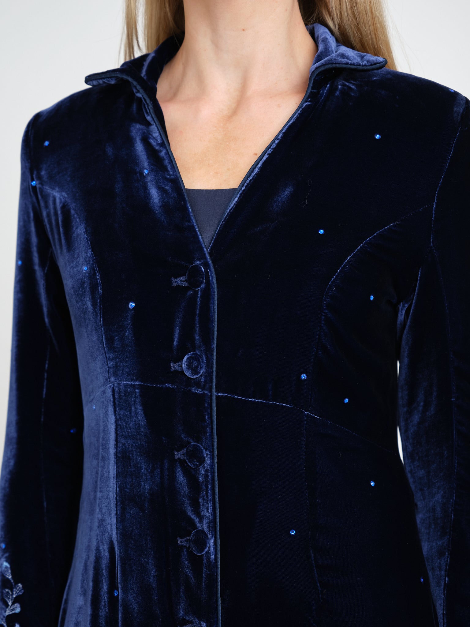 Whitehall Coat Royal Blue Sulgrave Silk Velvet