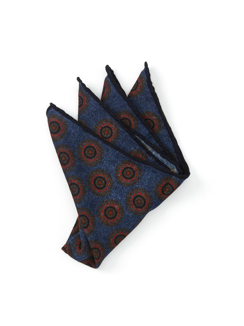 Blue Chaldon Silk Pocket Square