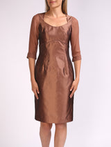Josephine Dress Antique Rose Reverse Plain Silk Shantung