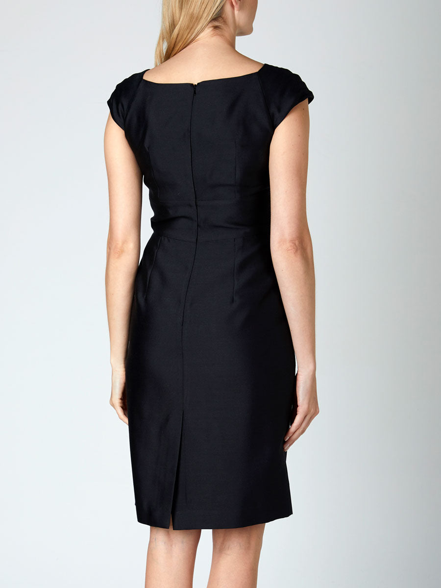 Bridgitte Dress Black Connaught Silk And Wool