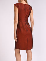 Marie Classic Dress Jalapeno Rust Connaught Silk
