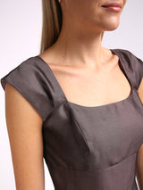 Marie Classic Dress Dried Lavender Connaught Silk