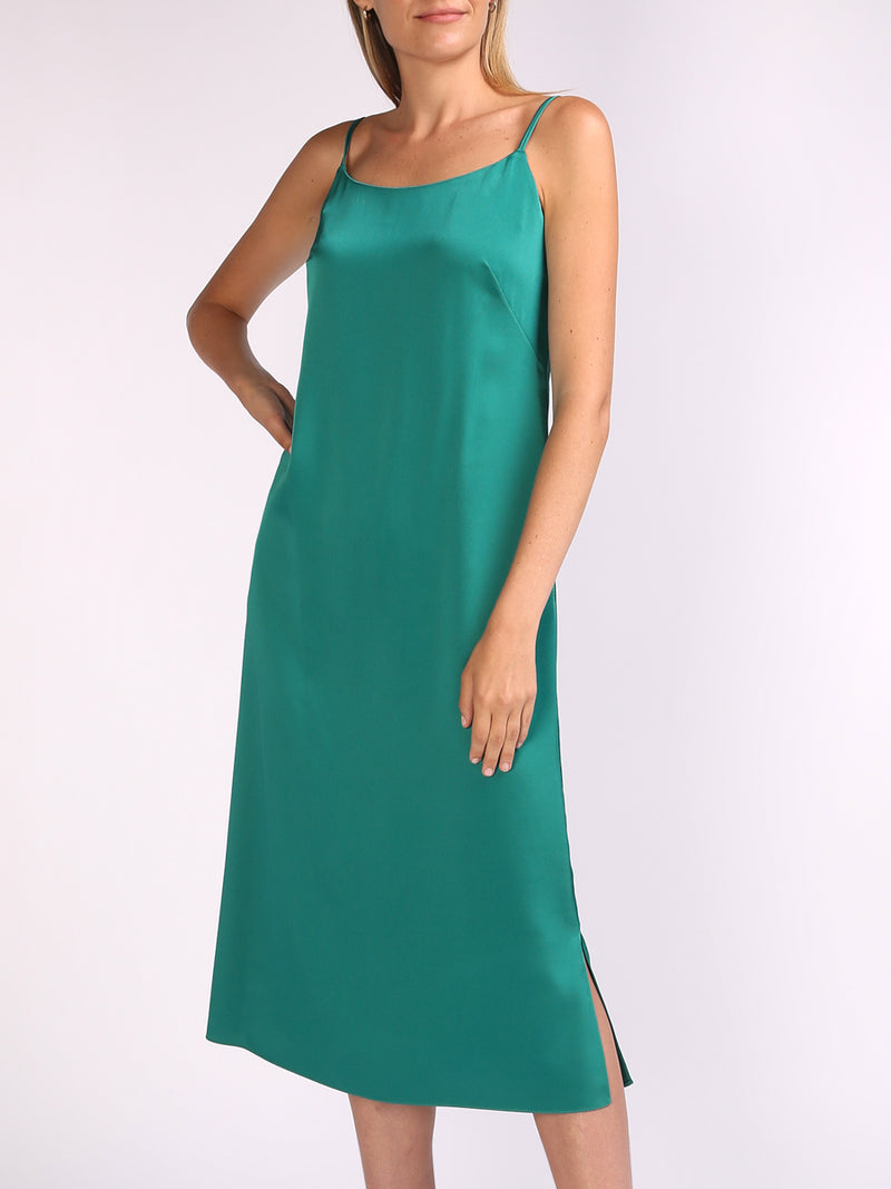 Camisole Dress Emerald Saona Crepe Satin