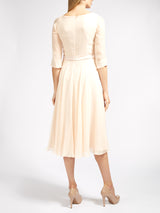 Serena Longer Circle Dress Blush Plain Georgette
