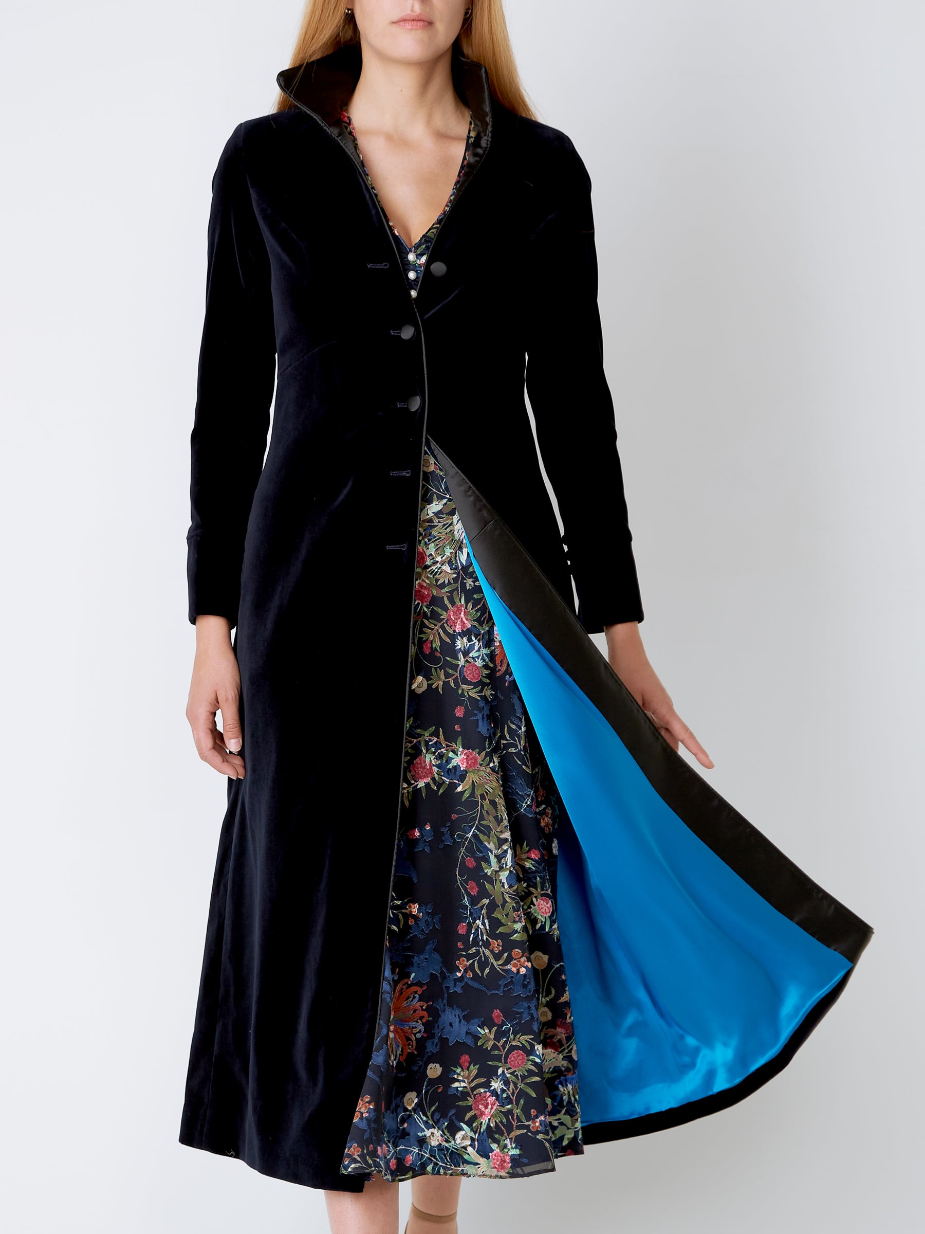 Soft Velvet Plus Size Swing Coat made to order with free shipping