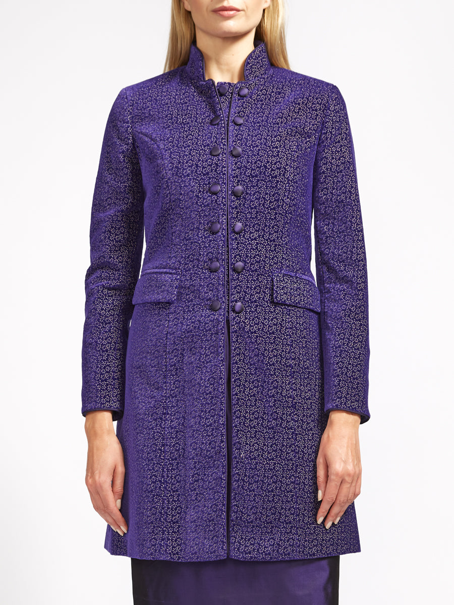 Waterloo Coat Purple Sherwood Cotton Velvet