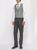 Grey Norfolk Herringbone High Waisted Flat Front Trousers