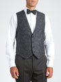Blue Vincent Wool Single Breasted 4 Button Piped Waistcoat