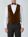 Cardamon Velvet Cotton Single Breasted 4 Button Piped Waistcoat