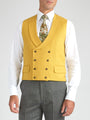 Butterscotch Gabardine Wool Double Breasted Waistcoat
