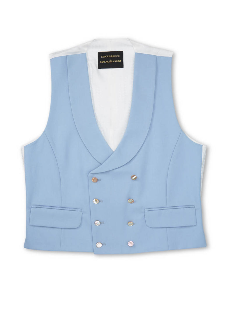 Dukes Pale Blue Double Breasted 8 Button Shawl Lapel Waistcoat