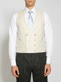 Ivory Randwick Double Breasted 8 Button Shawl Lapel Piped Waistcoat - Ascot