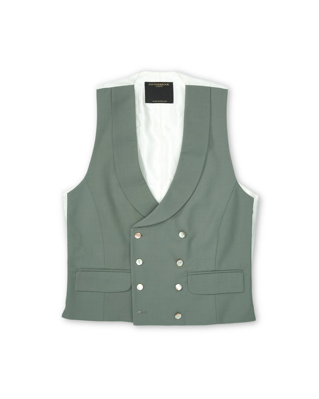 Blue Botanics Silk Wool Double Breasted 8 Button Shawl Lapel Waistcoat main image 1