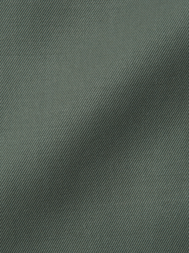 Olive Gabardine Wool Double Breasted 8 Button Shawl Lapel Waistcoat