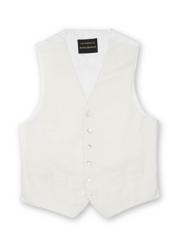 Ivory Randwick Single Breasted 6 Button Piped Waistcoat