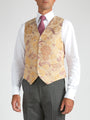 Gold Winnington Silk Wool Single Breasted 6 Button Waistcoat