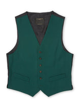 Forest Green Wool Single Breasted 6 Button Waistcoat