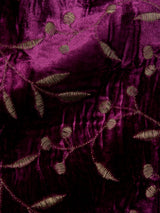 Aubergine Lurex Berries Velvet Single Breasted 6 Button Waistcoat