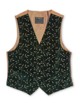 Racing Green Lurex Berries Velvet Cotton Single Breasted 6 Button Waistcoat