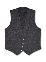 Blue Vincent Wool Single Breasted 4 Button Shawl Lapel Waistcoat