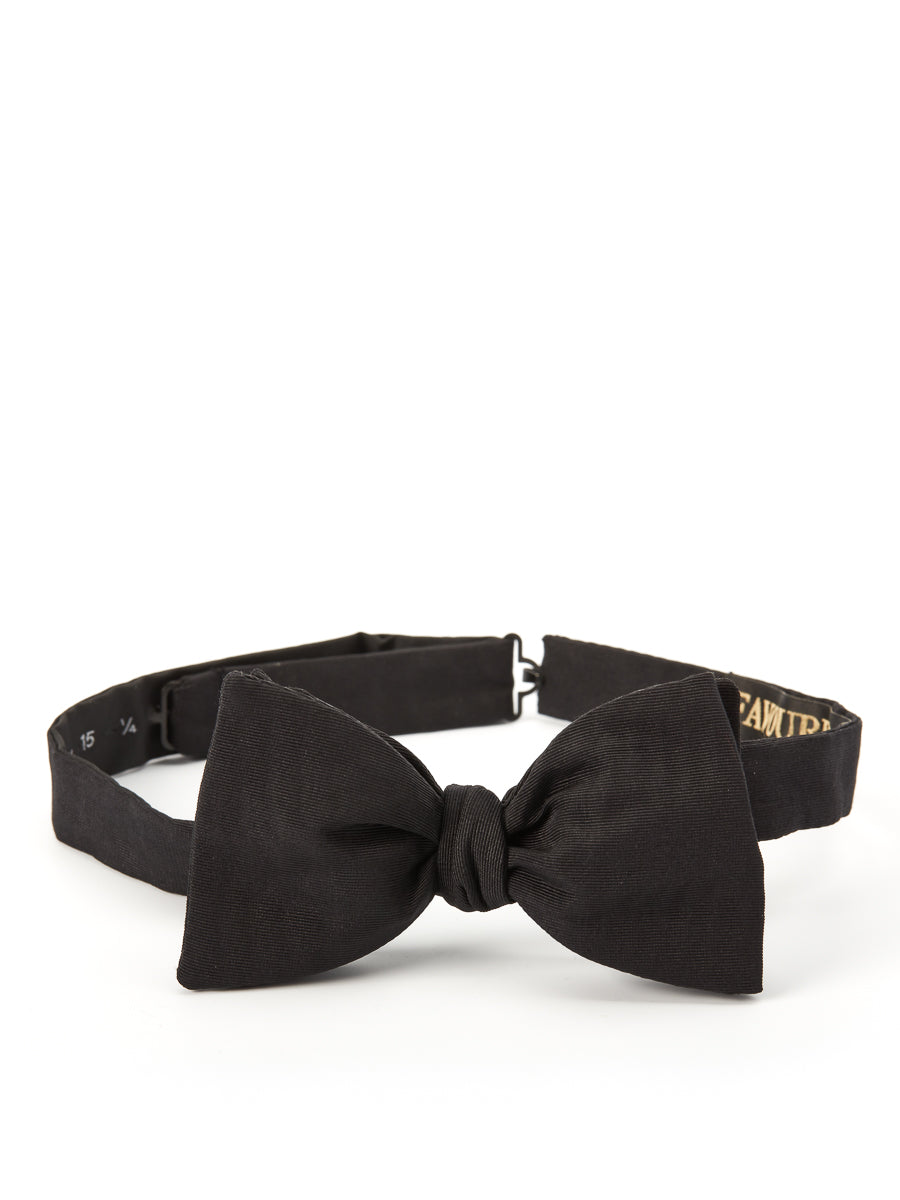 Black Moire Silk Bow Tie
