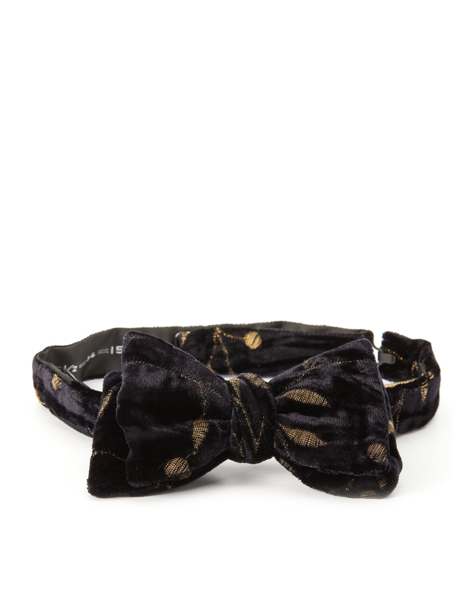Black Lurex Berries Silk/Rayon Bow Tie
