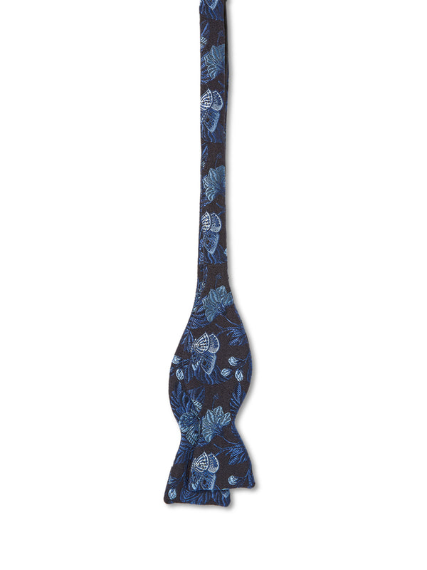 Navy Brimstone Silk Bow Tie