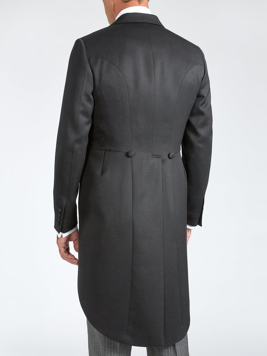 Black Hampton Barathea Wool Morning Coat