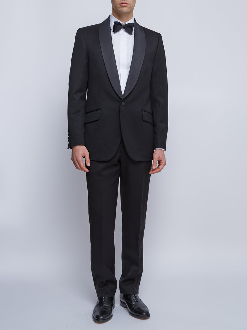 Black Hampton Shawl Lapel Wool Dinner Jacket
