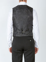 Charcoal Pink Brimstone Silk Single Breasted 6 Button Waistcoat