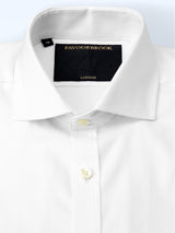 White Eaton Cotton Cutaway Collar Shirt
