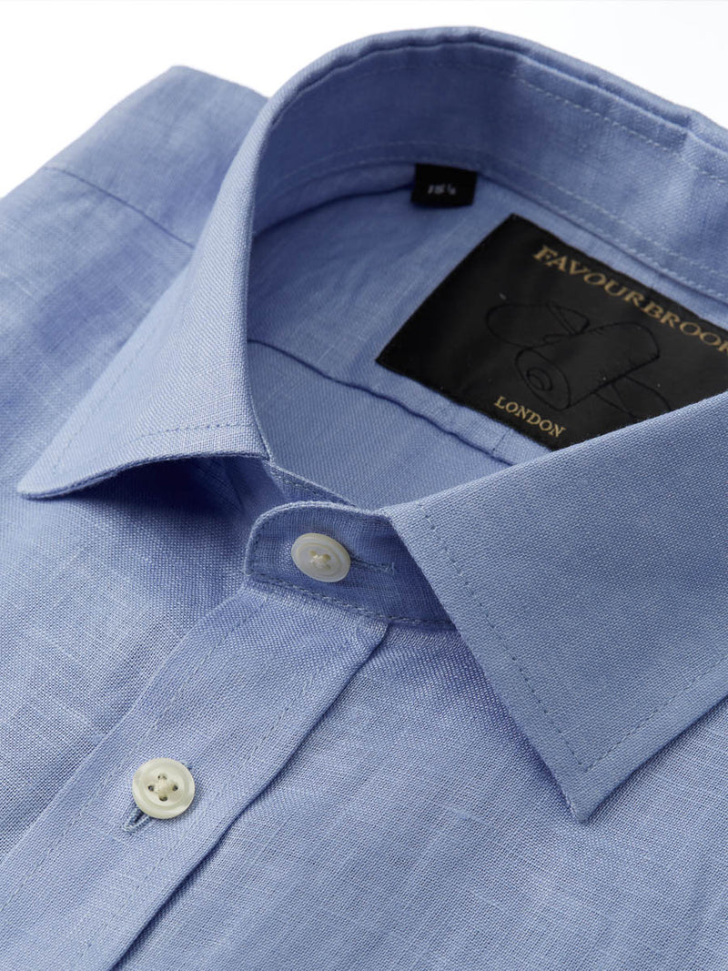 Frejus Blue Colne Linen Helford Shirt