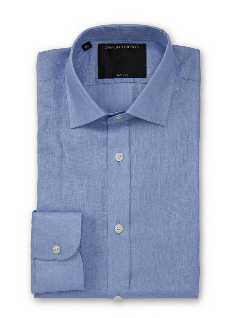 Frejus Blue Colne Linen Helford Shirt