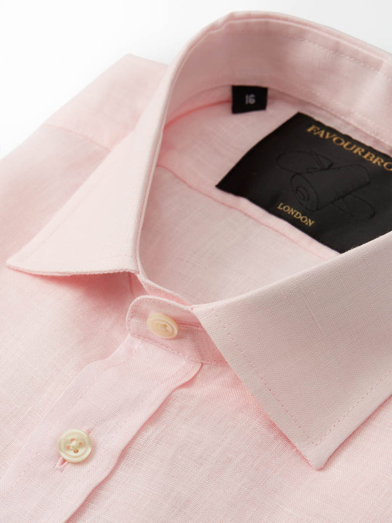 Pink Colne Linen Helford Shirt