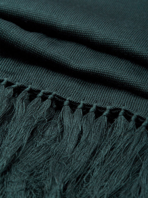 Dark Green Mesh Silk Scarf