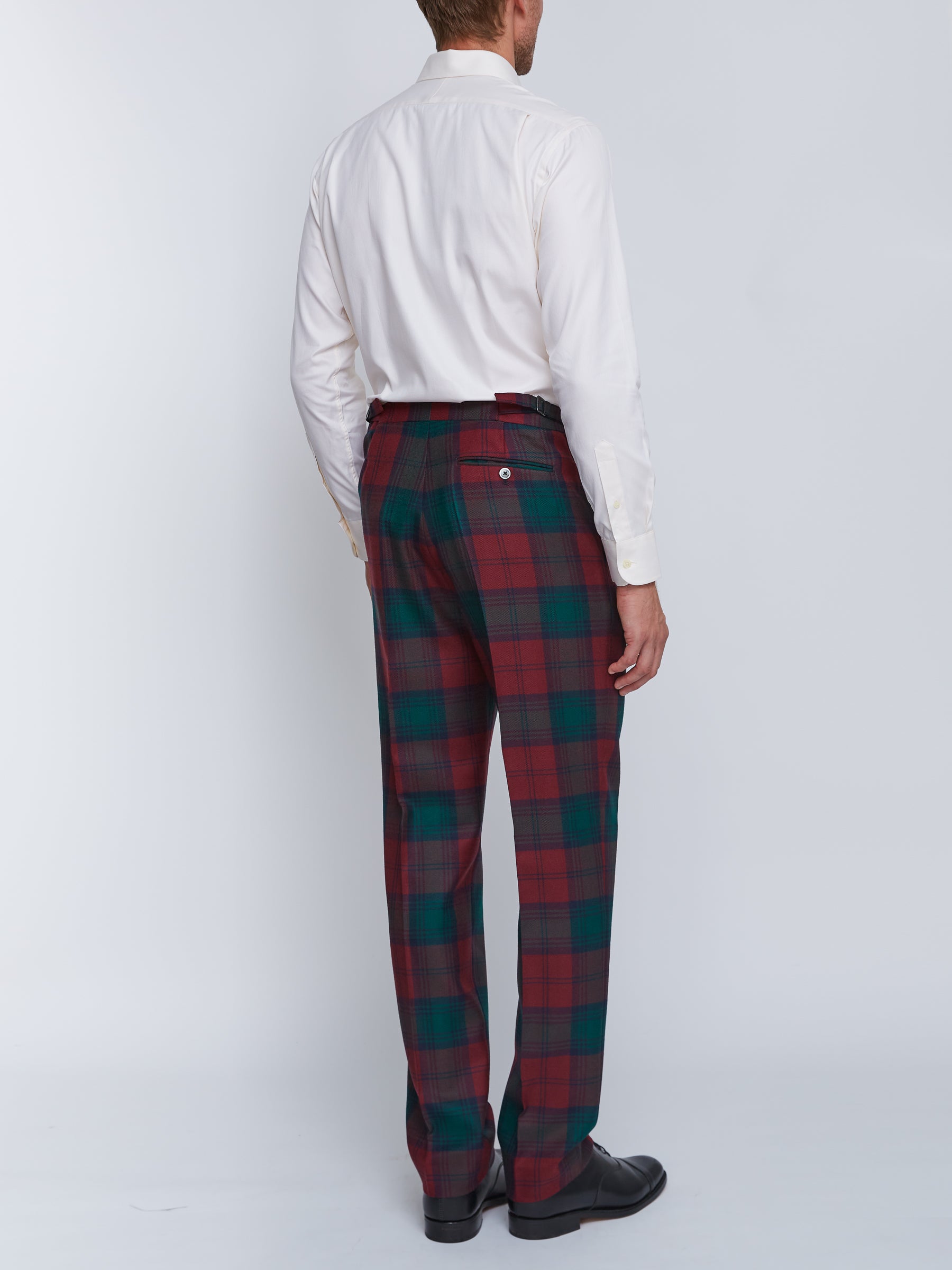 Tartan Lindsey High Waisted Flat Front Trousers