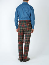 Multi Dunrobin Wool High Waist Flat Front Trousers