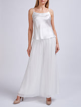 Palazzo Pants Ivory Plain Georgette