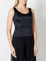 Shell Top Black Plain Duchesse Satin