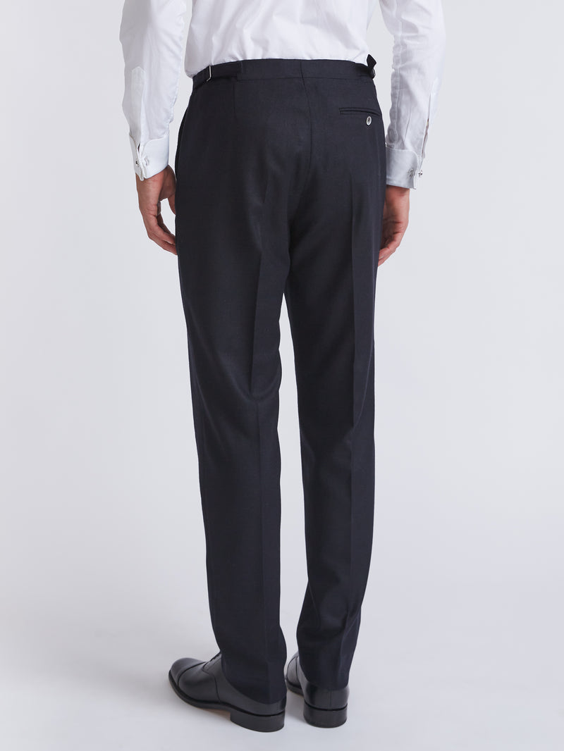 Midnight Seaton Cashmere Wool Flat Front Dress Trouser