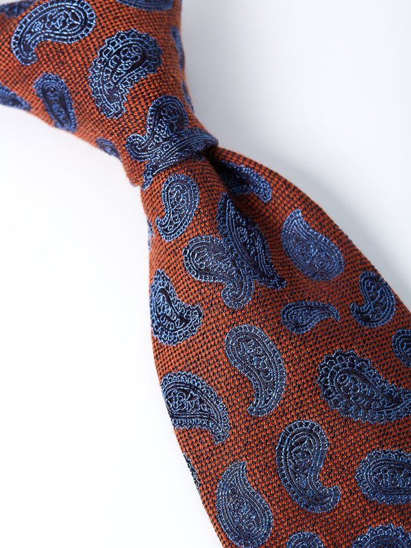 Rust Durlston Paisley Silk/Wool Tie